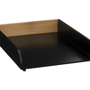 Organisateur de bureau Range document empilable en Bois et Bambou pour projets créatifs