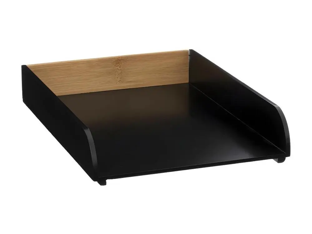 Organisateur de bureau Range document empilable en Bois et Bambou pour projets créatifs