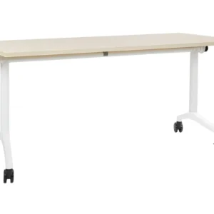 Papier à en-tête Bureau pliable avec roulettes 160 x 60 cm bois évident et blanc CAVI