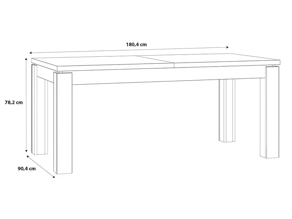 Table de repas extensible 180 à 226 cm décor chêne et noir mat - FARM - Impression Laser et Jet d'Encre