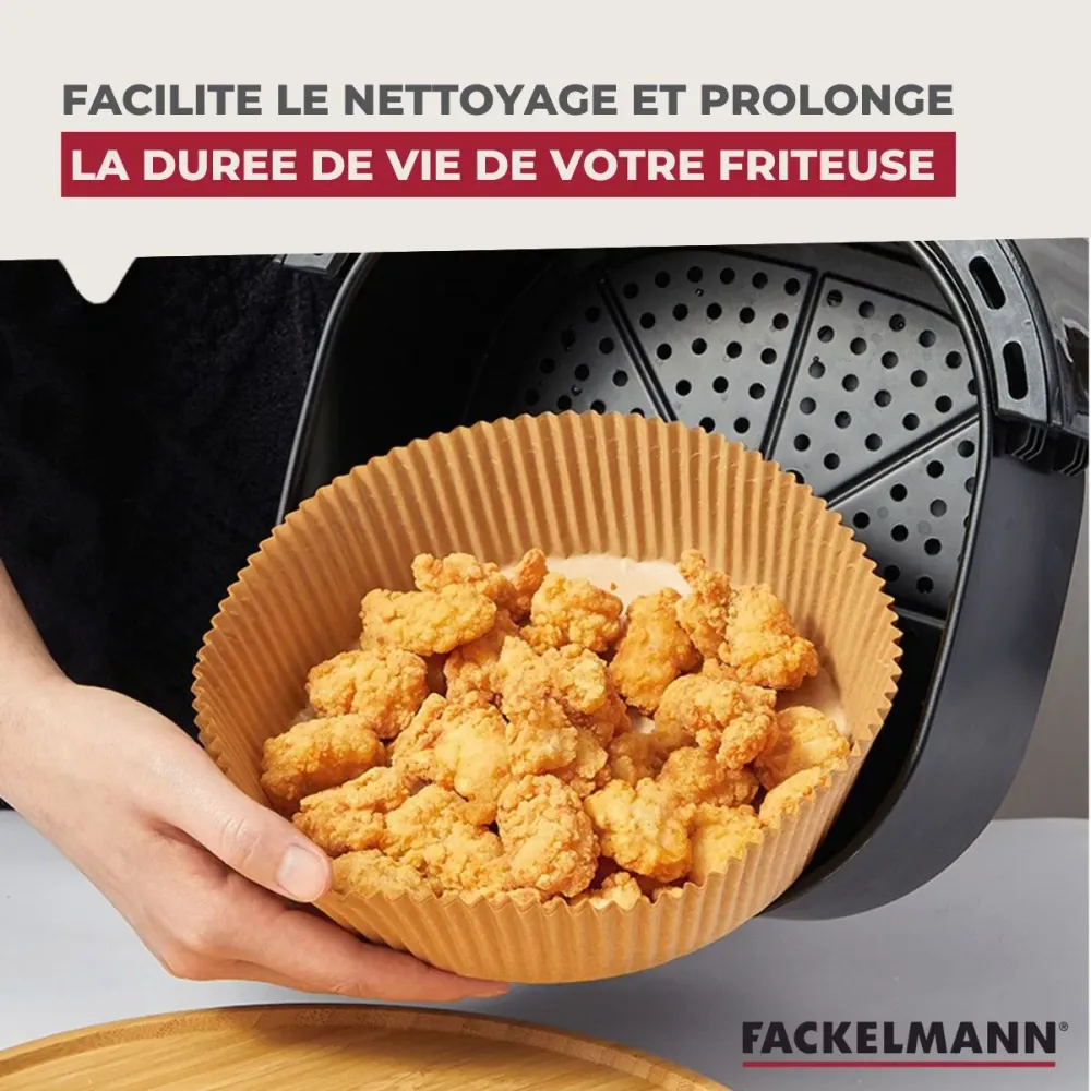 Ensemble de 200 Moules en papier pour air fryer carrés 20 cm Fackelmann Divers