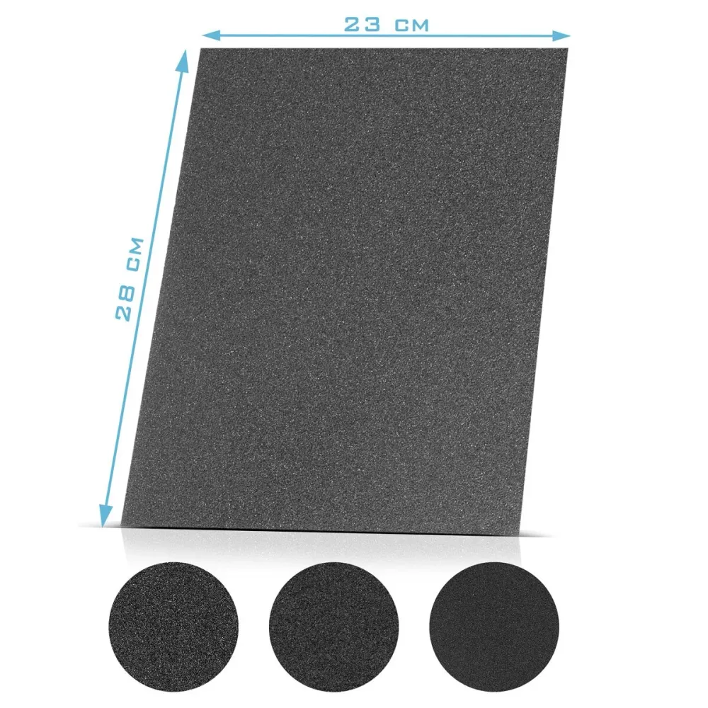 Papier de verre en acier 12 set 230 x 280 mm en carbure de silicium en silicone-smear-papier | Tamps de broyage | Agent de...