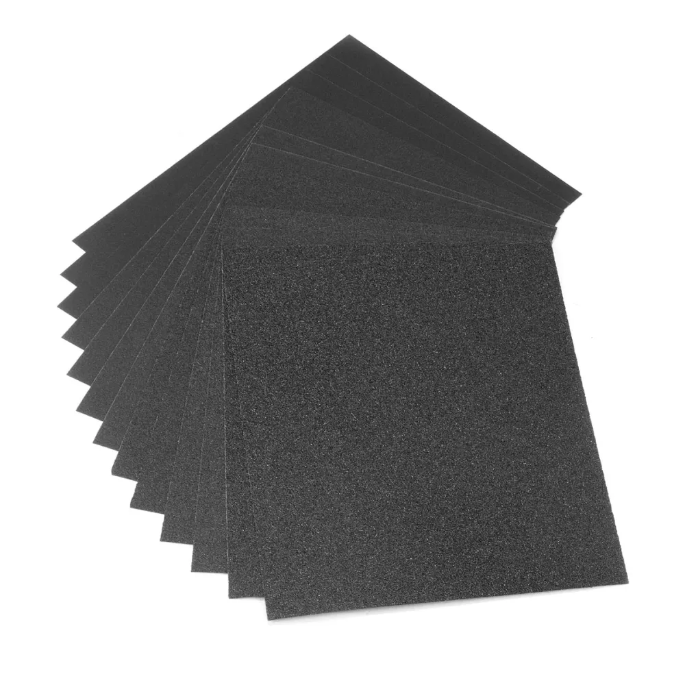 Papier de verre en acier 12 set 230 x 280 mm en carbure de silicium en silicone-smear-papier | Tamps de broyage | Agent de...