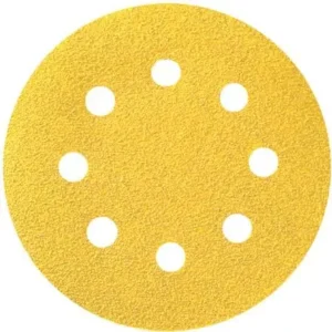 Disque papier Ø 125 mm / 8 trous pour machines Bosch et Makita avec colle repositionnable