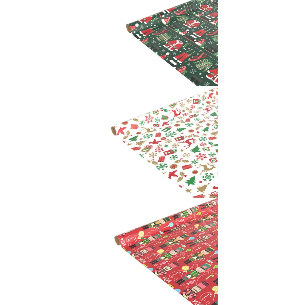 Papier Cadeau Noël Imprimé Conventionnel – Festif & Chic pour étiquetage