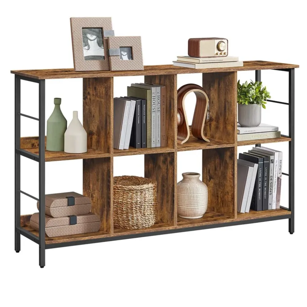 Meuble de rangement 3 niveaux étagère rangement bibliothèque style industriel 9 cubes pour salon bureau entrée cuisine 33...