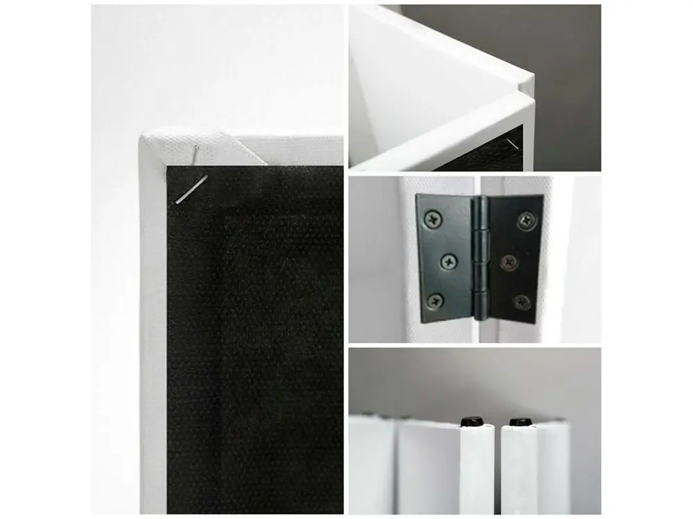 Paravent kit tambour 5 volets - 180 x 180 cm - 1 face déco, 1 face noir