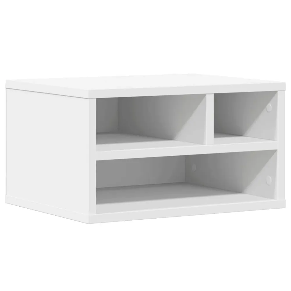 Support d'imprimante table meuble bureau 40 x 32 x 22,5 cm bois d'ingénierie blanc 02_0044727
