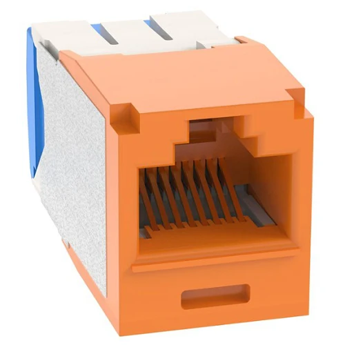 22-26 AWG Mini-Com RJ45 TG Style Cat6A 10Gig UTP Jack Module Lexan CJ6X88TGOR-24 (Pack 24)