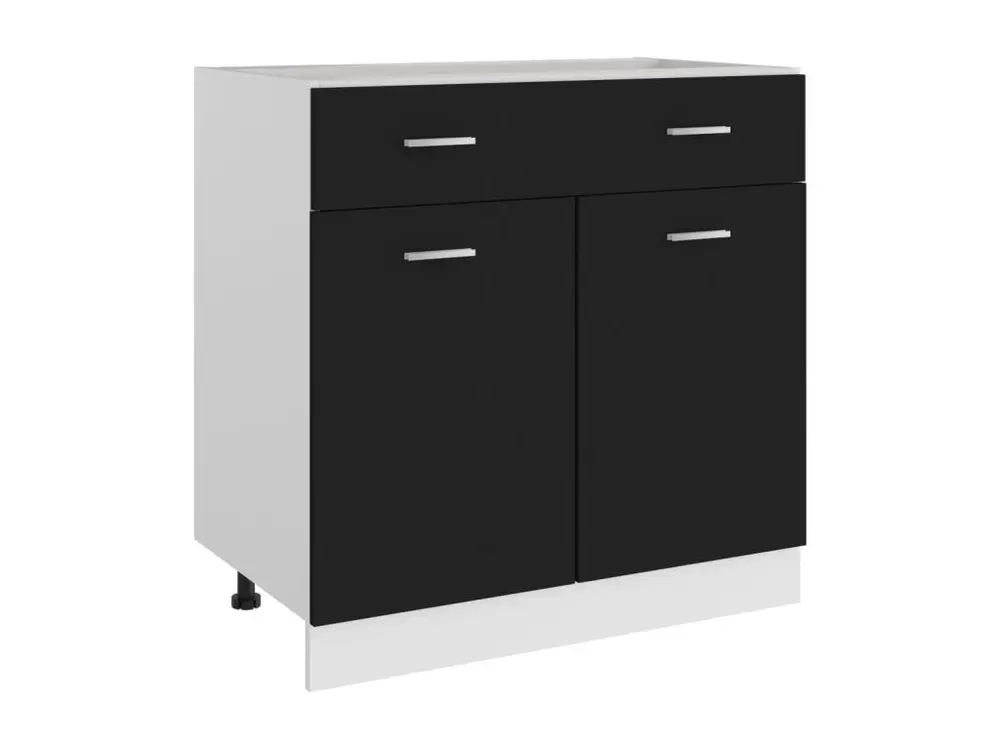 Armoire de plancher à tiroir Noir 80x46x81,5 cm Bois ingénierie