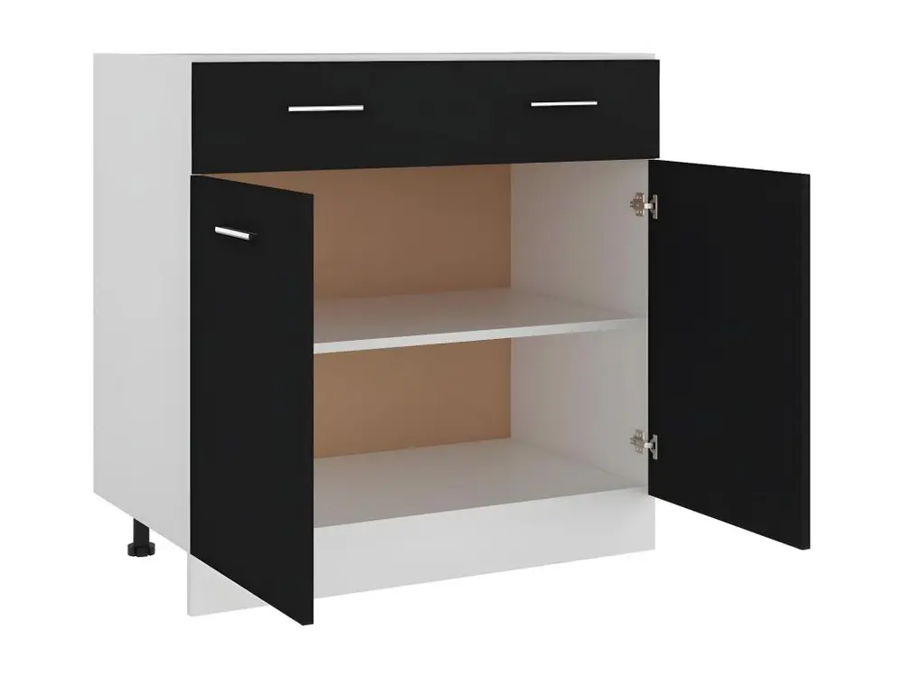 Armoire de plancher à tiroir Noir 80x46x81,5 cm Bois ingénierie