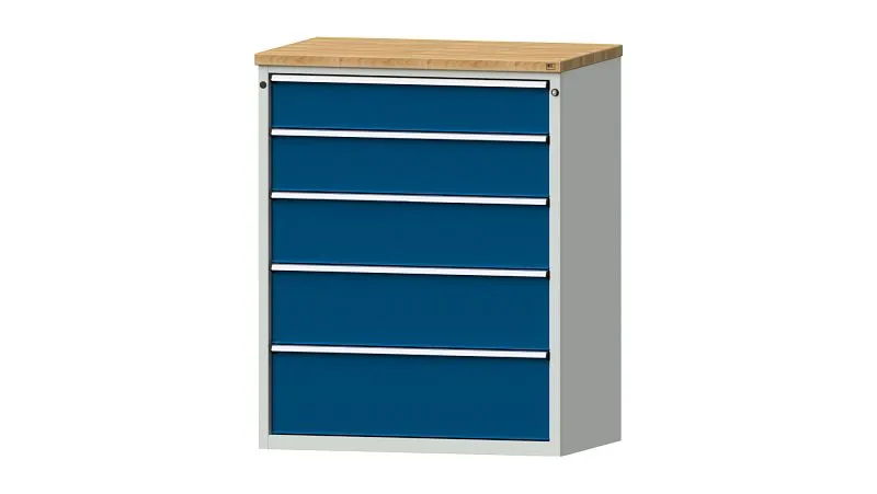 Armoire à tiroirs pour établis ANKE exemple 4007 V 1065 x 700 x 1320 mm RAL 7035/5010 BMP 40 mm 611.513 commander à bas prix