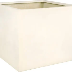 Bac en Polystone Roma Ext. Cube L 86 x 86 x H 67 cm crème - choisissez votre hauteur: H 86 cm - couleur: Crème