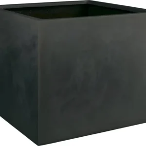 Bac en Polystone Roma Ext. Cube L 86 x 86 x H 67 Noir - choisissez votre hauteur: H 86 cm - couleur: Noir
