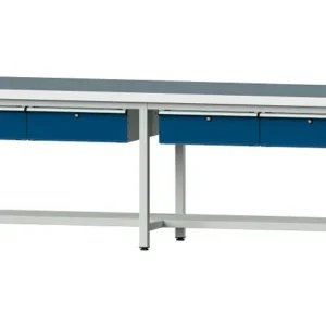 Bancs de travail ANKE table de travail exemple 195 2800 x 800 x 850 mm RAL 7035/5010 UBP 50 mm 401.490 se fournir à bas prix