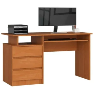Bureau d'ordinateur AKORD CLP Aulne 135 cm 3 tiroirs façade Aulne 2 étagères 135x60x77 cm