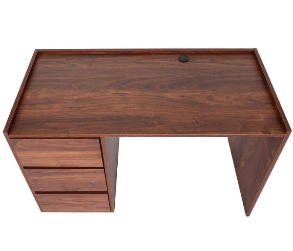 Bureau Mendler HWC-J78 table de bureau bureau d'ordinateur table de travail tiroir 78x121x60cm aspect noyer 83277...