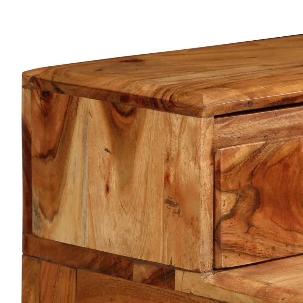 Bureau table meuble travail informatique avec tiroirs bois massif 88 cm 0502139
