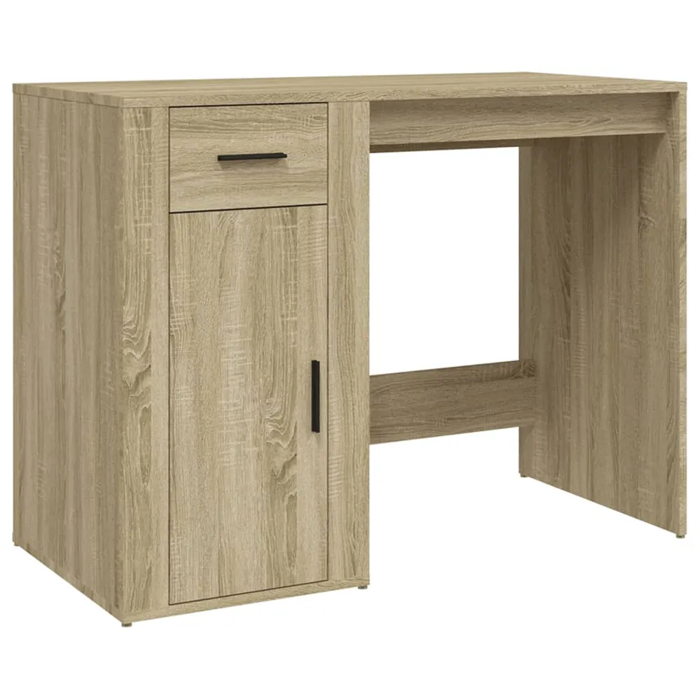 Bureau table poste de travail meuble d'ordinateur informatique étude chêne sonoma 100 x 49 x 75 cm bois d'ingénierie brun...