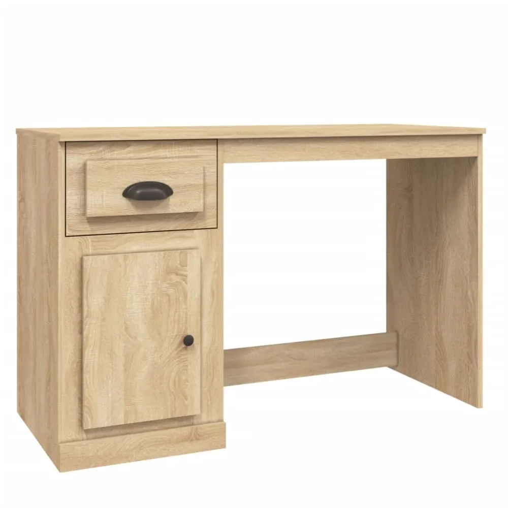Bureau table poste de travail meuble d'ordinateur informatique étude avec tiroir chêne sonoma 115 x 50 x 75 cm bois d'ingé...