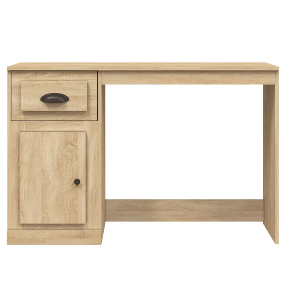 Bureau table poste de travail meuble d'ordinateur informatique étude avec tiroir chêne sonoma 115 x 50 x 75 cm bois d'ingé...