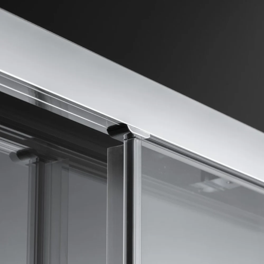 Cabine de douche semi-circulaire ouverture coulissante d'angle réversible 90x90 cm modèle Dioniso en verre cristallin 6 mm