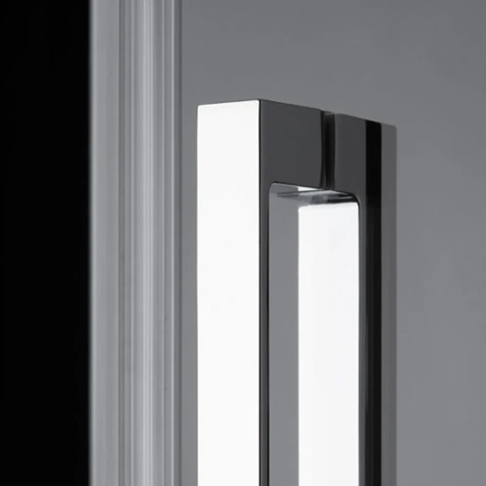 Cabine de douche semi-circulaire ouverture coulissante d'angle réversible 90x90 cm modèle Dioniso en verre cristallin 6 mm