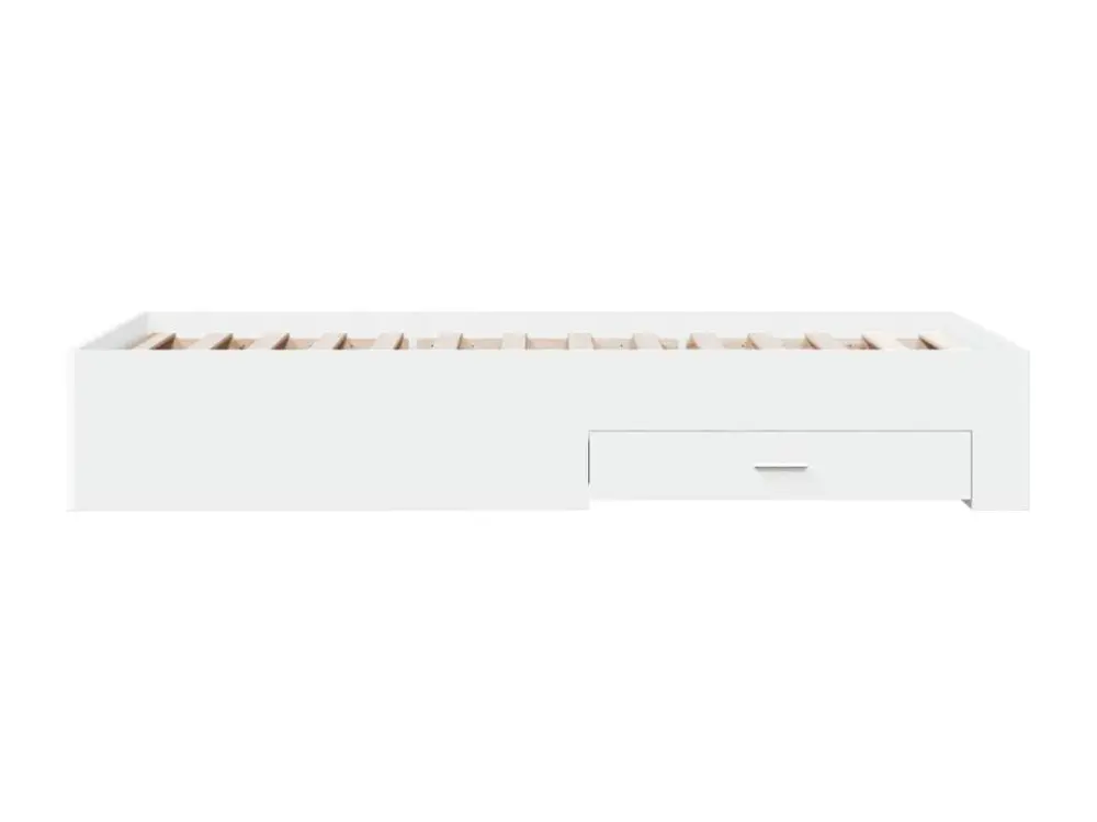 Cadre de lit avec tiroirs blanc 100x200 cm bois d'ingénierie
