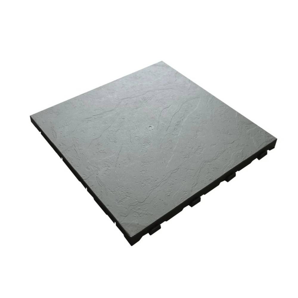 Dalle vinyle clipsable autoportante "effet ardoise" - gris vert 39 x 39 cm