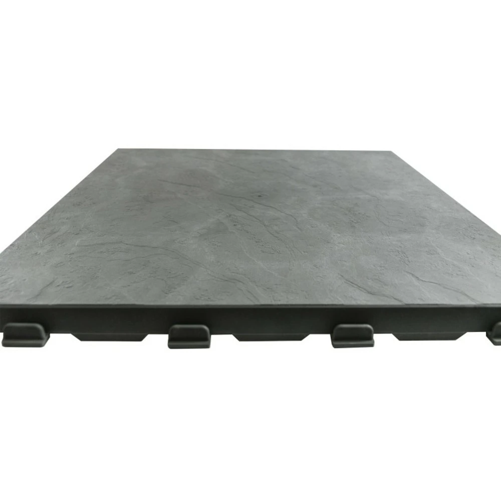Dalle vinyle clipsable autoportante "effet ardoise" - gris vert 39 x 39 cm