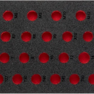 Inserts en mousse souple bi-composant VIGOR dimensions insert / taille tiroir : S (188 x 393 x 35 mm) utilisation : V5099...