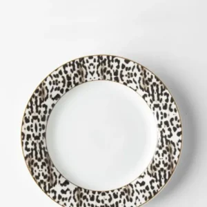 Jenna Clifford Leopard Side Plate 21cm - Blanc pur Leopard Print