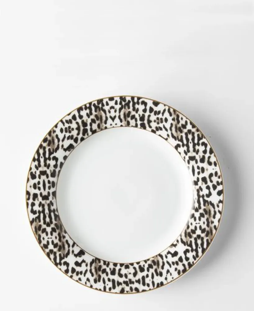 Jenna Clifford Leopard Side Plate 21cm - Blanc pur Leopard Print