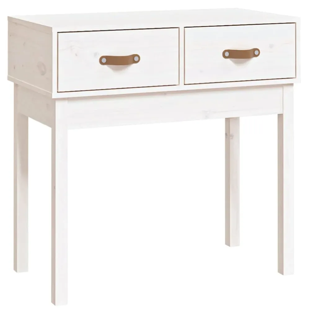 Meuble console d'entrée actuel avec tiroirs 76,5 x 40 x 75 cm bois massif de pin blanc DEC031712