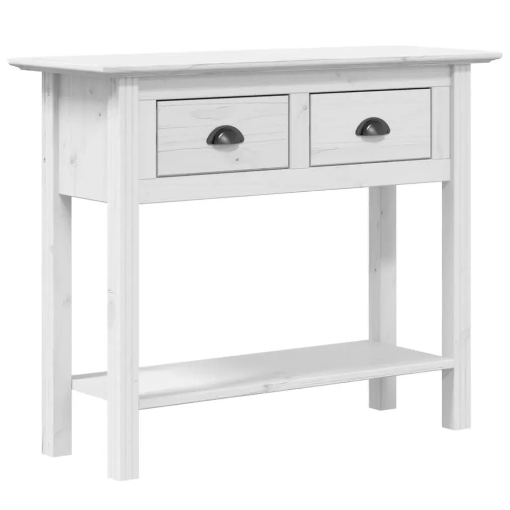 Meuble console d'entrée récent avec tiroirs 91 x 35 x 74 cm bois de pin blanc DEC031729