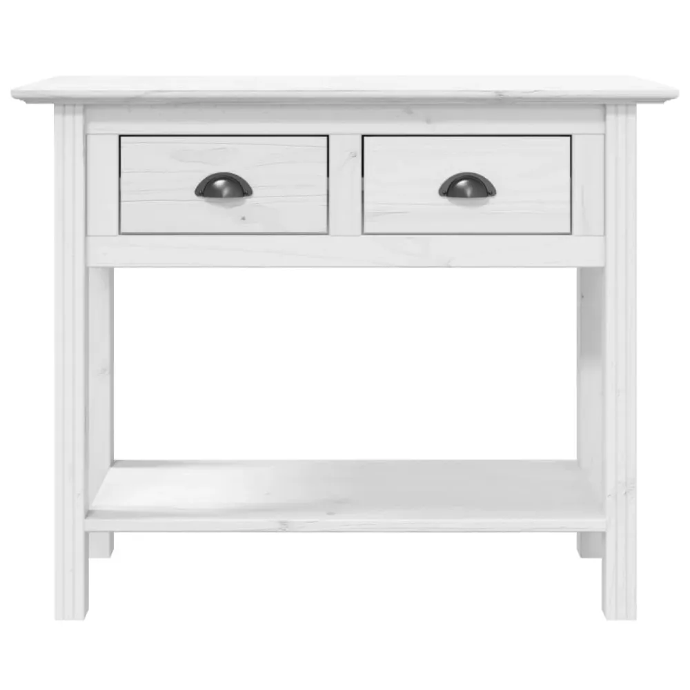 Meuble console d'entrée récent avec tiroirs 91 x 35 x 74 cm bois de pin blanc DEC031729