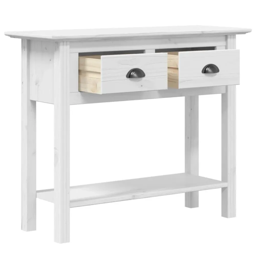 Meuble console d'entrée récent avec tiroirs 91 x 35 x 74 cm bois de pin blanc DEC031729