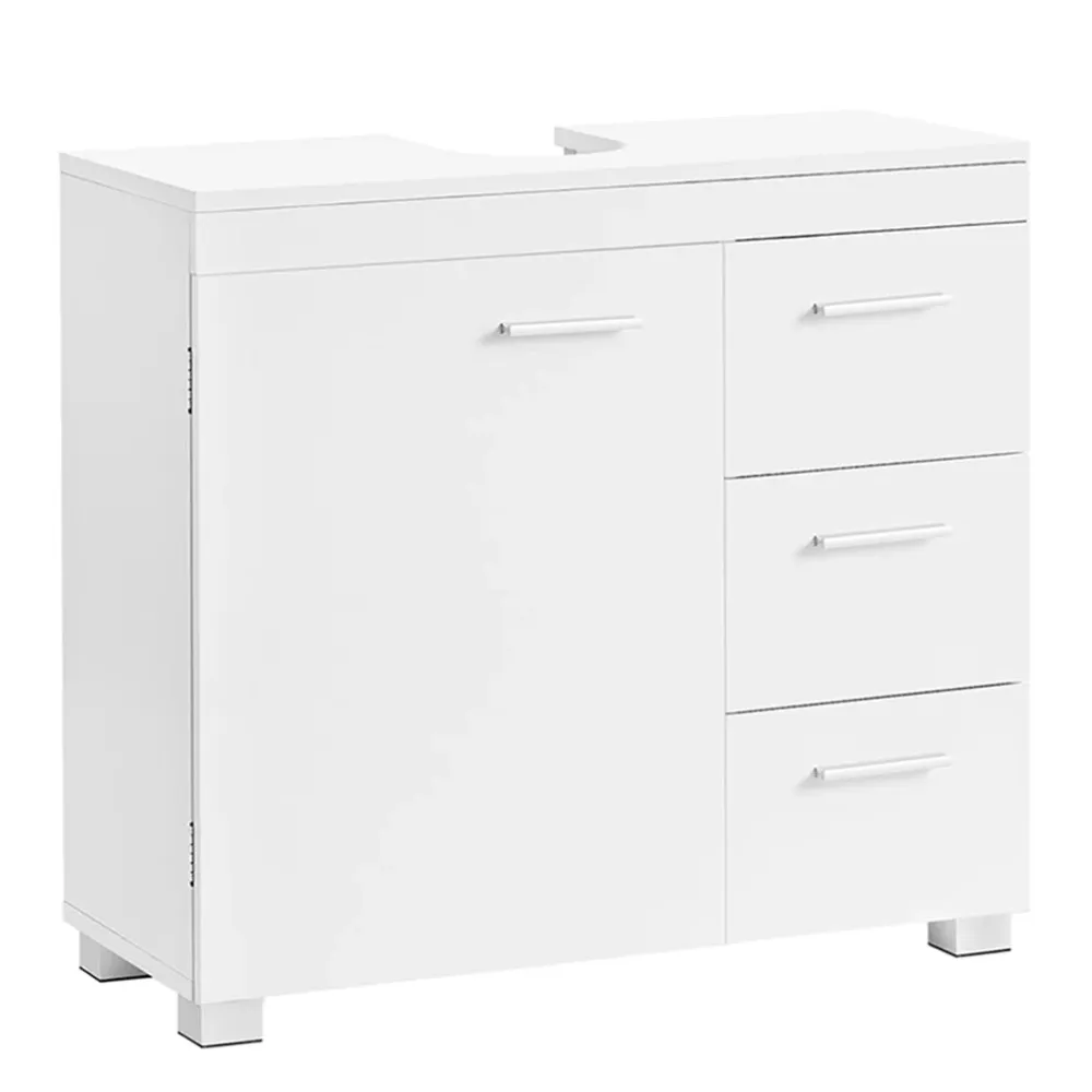 Meuble sous lavabo armoire sous vasque meuble de salle de bain 3 grands tiroirs 2 compartiments derrière porte buffet sur...