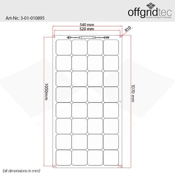 Module solaire adaptable Offgridtec ETFE SPR-F-100 V2 120 W 3-01-010895 acheter à bas prix