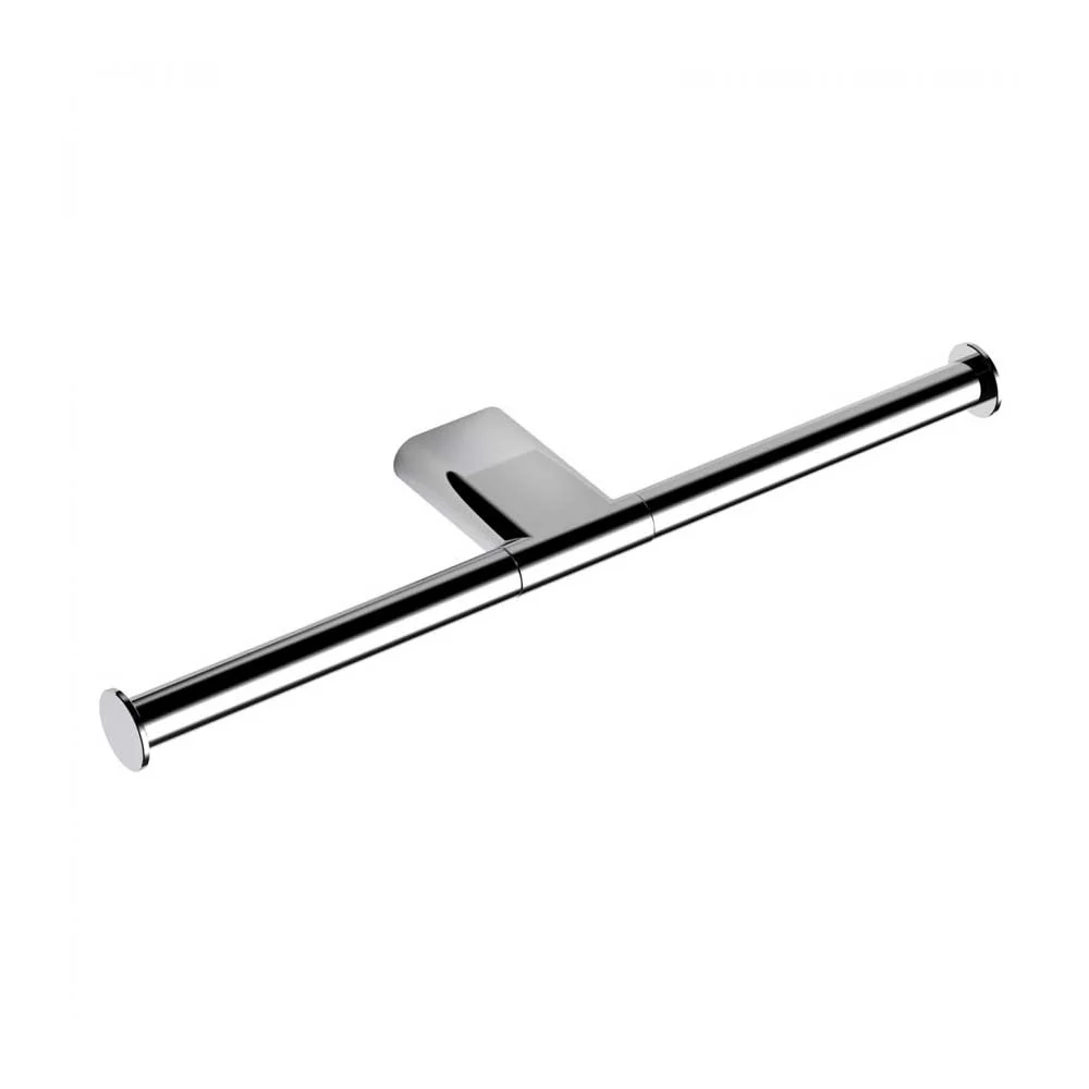 Porte-rouleau double en laiton chromé Colombo Design collection Réduit avec fixation par cheville