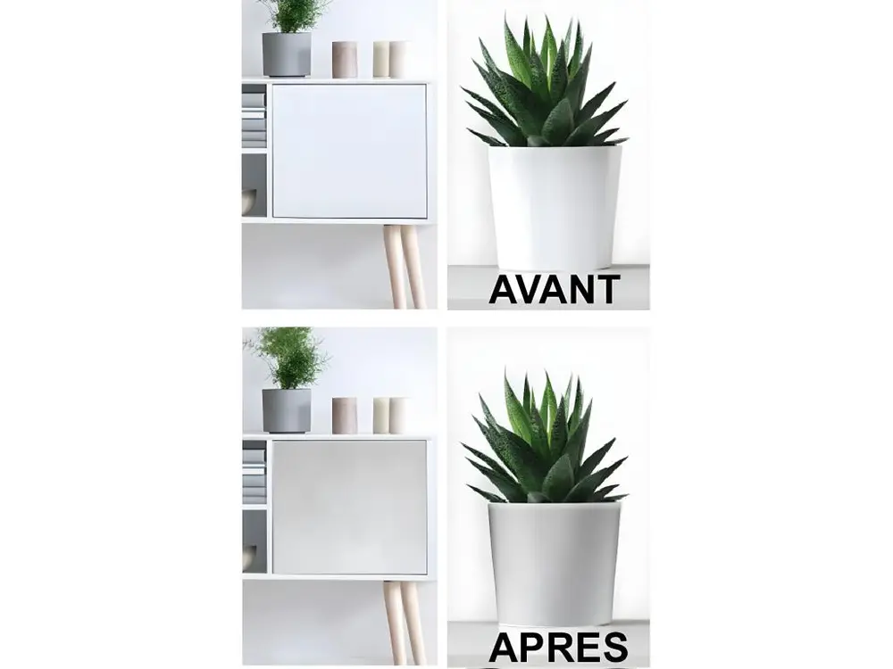 Rouleau d'adhésif décoratif uni aspect argenté 45 x 150 cm