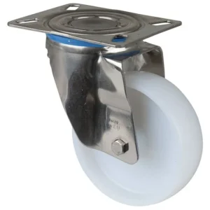 Rouleau de transport en acier inoxydable BS rollers largeur de roue 375 mm Ø roue 125 mm capacité de charge 130 kg plastiq...