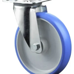Rouleau de transport BS rollers largeur 45 mm Ø200 mm jusqu'à 300 kg bande de roulement polyuréthane bleu corps d...