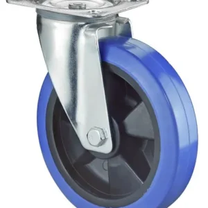 Rouleau de transport BS rollers largeur de roue 50 mm roue Ø 200 mm capacité de charge 300 kg pneus élastiques bleus corps...