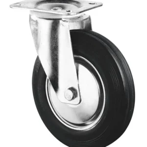 Rouleau de transport BS rollers largeur de roue 25 mm roue Ø 80 mm capacité de charge 50 kg caoutchouc noir roulement à ro...