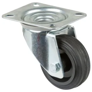 Rouleau de transport BS rollers largeur de roue 30 mm roue Ø 80 mm capacité de charge 50 kg caoutchouc noir roulement à ro...