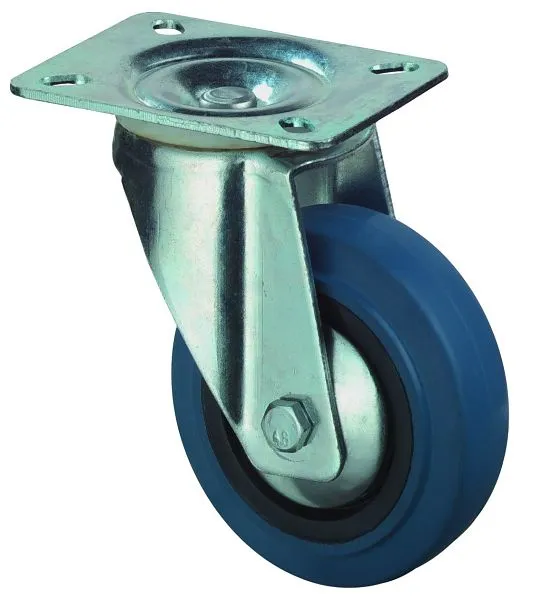 Rouleau de transport BS rollers largeur de roue 26 mm roue Ø 100 mm capacité de charge 140 kg pneus élastiques bleus corps...