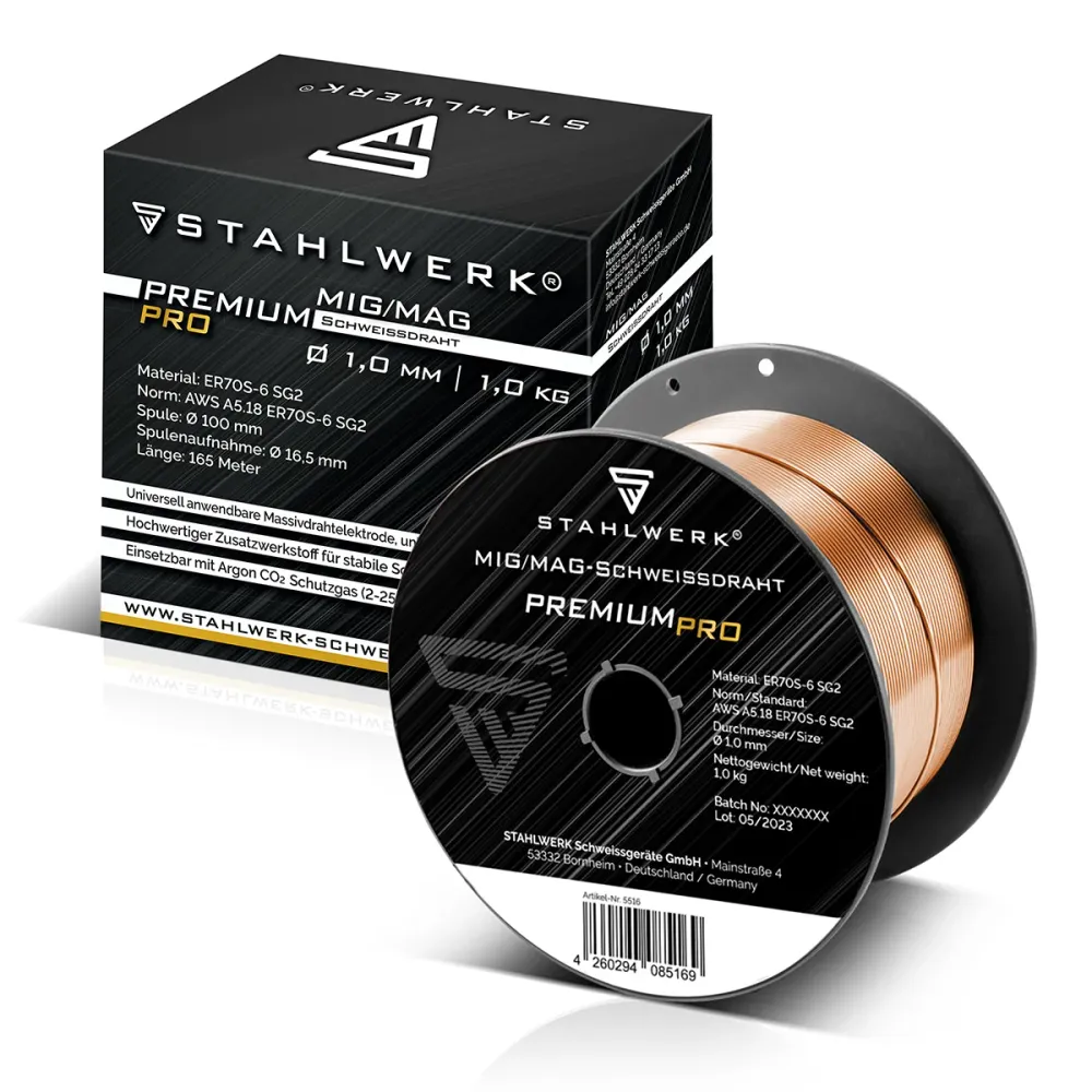 Stahlwerk Mig Mag Exclusif Welding Wire ER70S-6 SG2 Ø 1,0 mm S100 / D100 Roll 1 kg