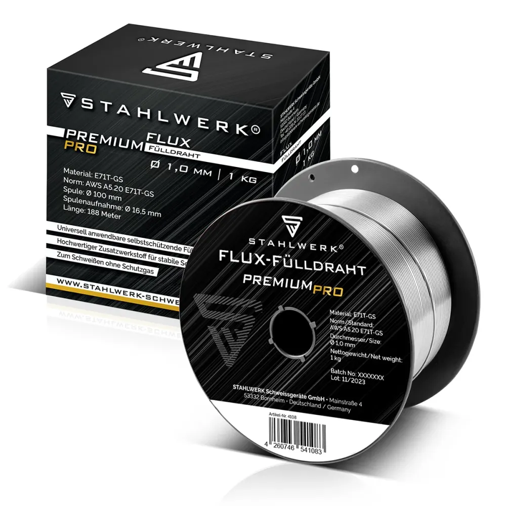 Stahlwerk Mig Mag Sélect Remplim Wire Wire Rouleau E71T-GS 1,0 mm S100 / D100 ROLLE 1 kg