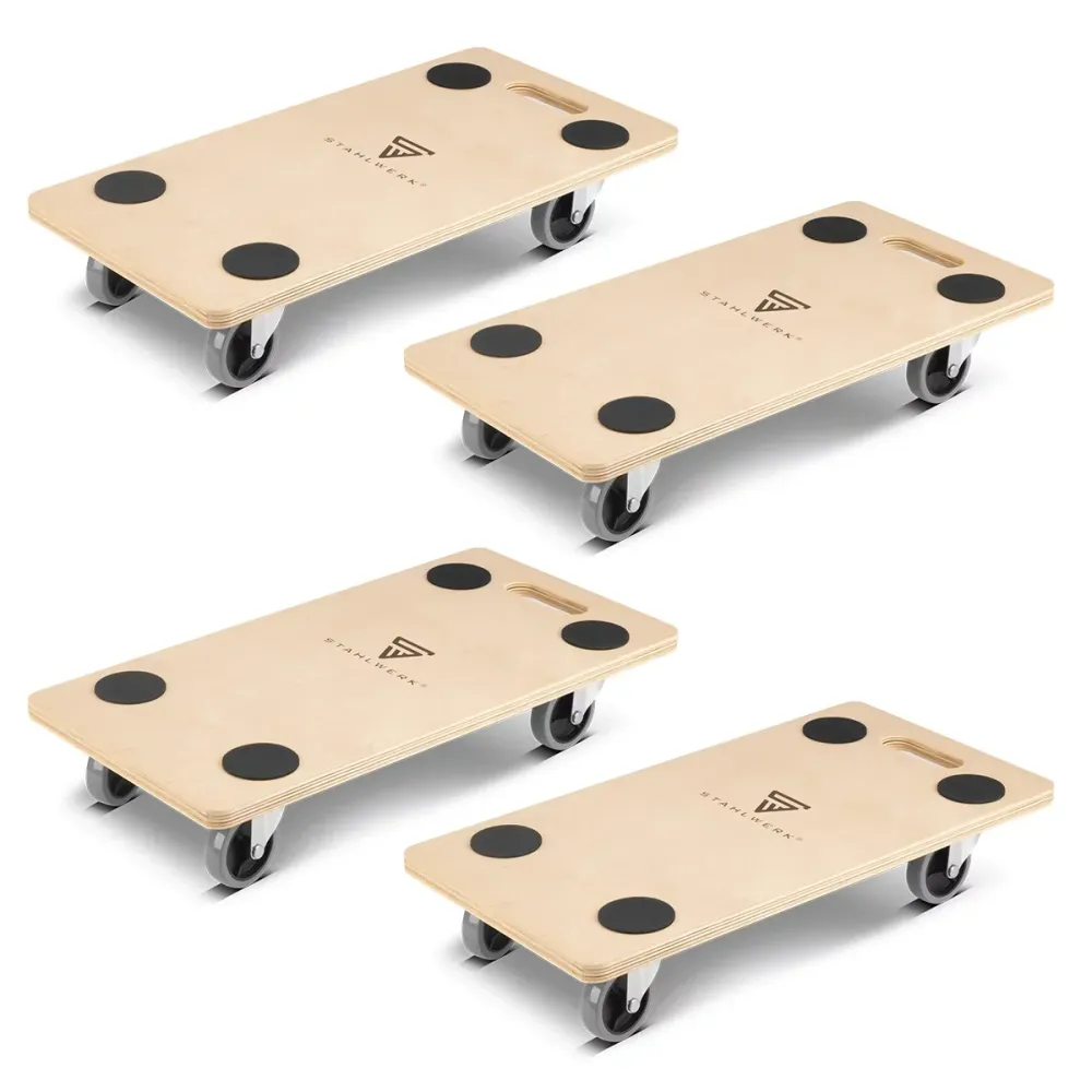 STEALWROWN TROLY TRS-250 ST 4 SET avec une capacité de charge de 250 kg et des rouleaux de direction caoutchoutés 58 x 29...